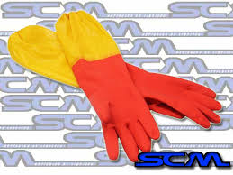 Guantes Con Manga Cubre Brazo RojoAmarillo