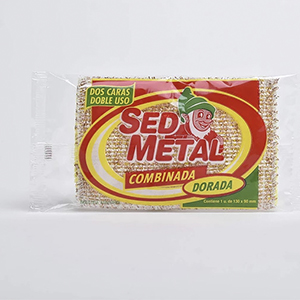 Esponja Doble Cara Plateada Sed Metal