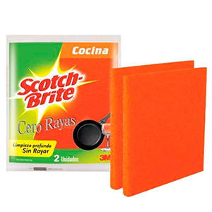 Fibra Esponja Naranja Cero Rayas x2U 3M